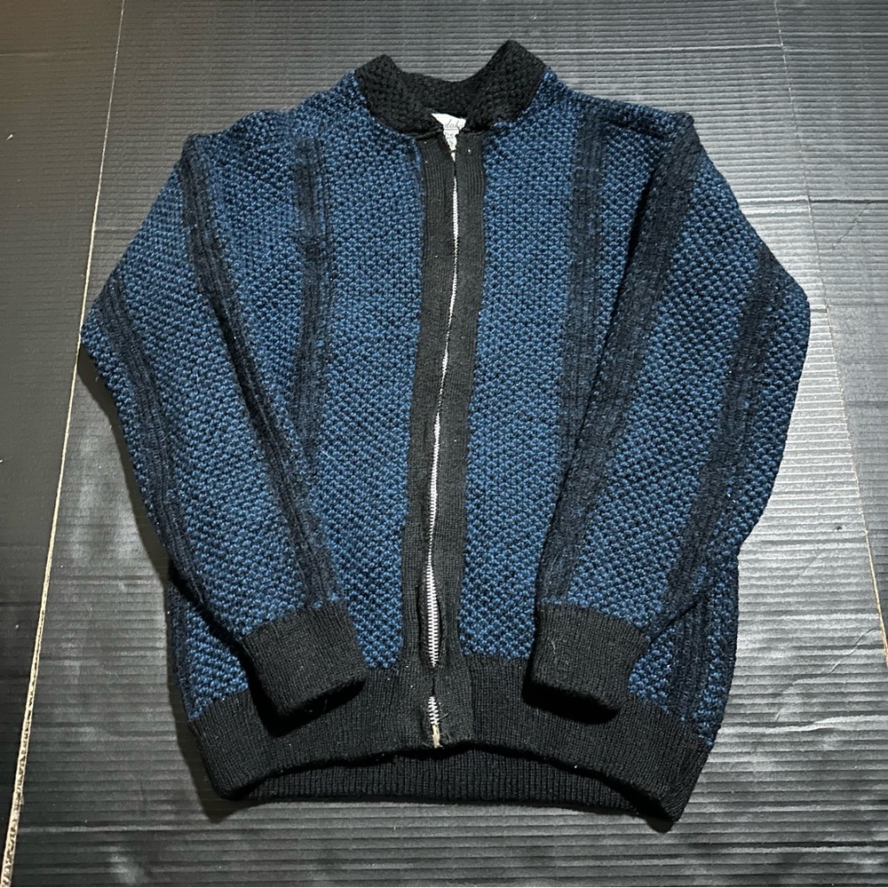 Vintage 50s 60s Kandahar Worsted Wool Knit Sweater USA Cobain Made Kids LARGE